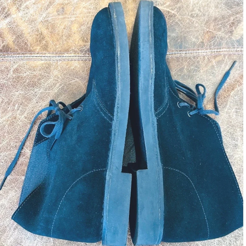 Clarks Mens Desert Boots Navy Blue Suede Chukka Lace Up Size 9M
